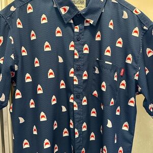 JAWS RSVLTS Blue Shark Print Men's Shirt